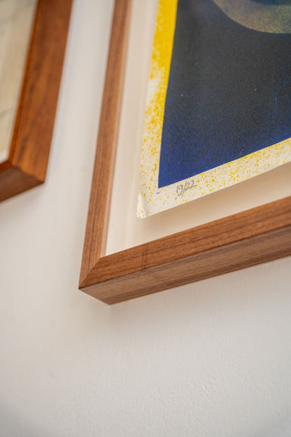 Framed over-painted lithograph by Anthony Curtis 1970s