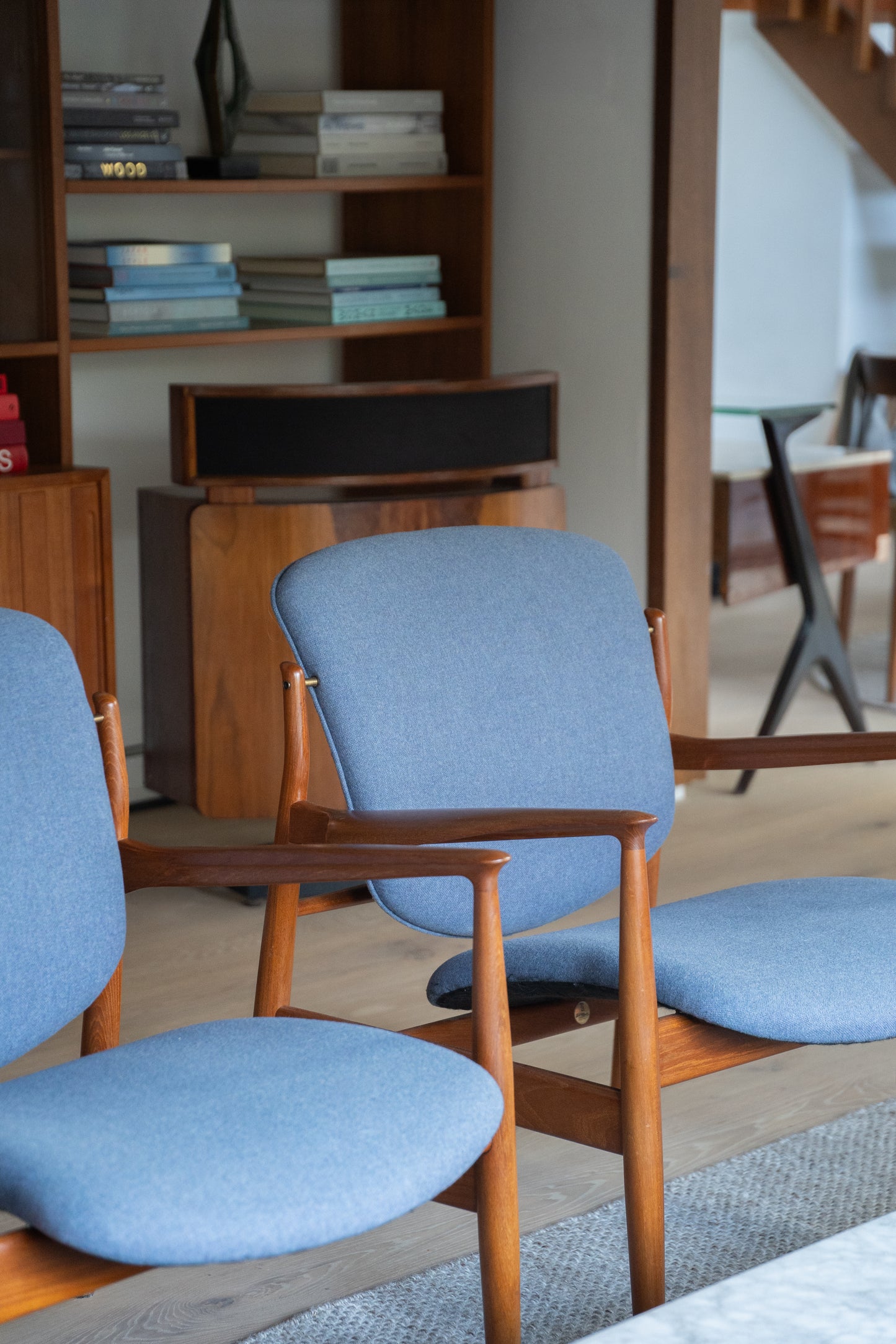 Pair of Model 136 Armchairs by Finn Juhl for France and Son (1960s) Denmark (rental only)