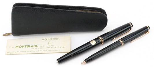 Montblanc 24 Fountain Pen & Montblanc 27 Ballpoint Pen, Original 1960/61 Set, Reconditioned, With Case & Certification