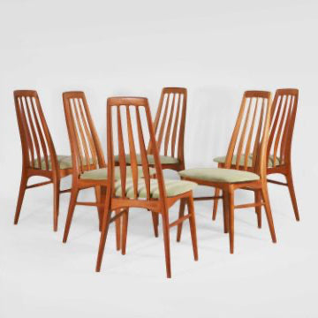 Set of Six 'Eva' Chairs by Niels Koefoed for Koefoeds Hornslet, (1960s) Denmark
