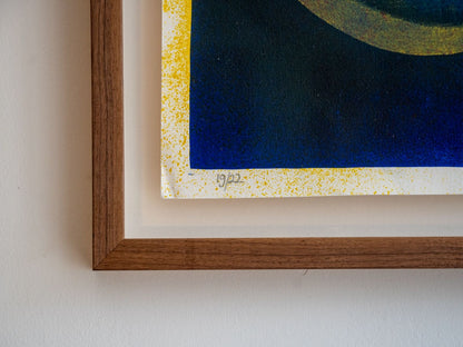 Framed over-painted lithograph by Anthony Curtis 1970s