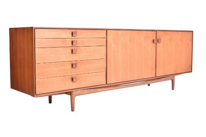 Teak Five Drawer and Twin Cupboard Sideboard by Ib Koford Larsen for G-Plan, (1960s)