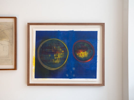 Framed over-painted lithograph by Anthony Curtis 1970s