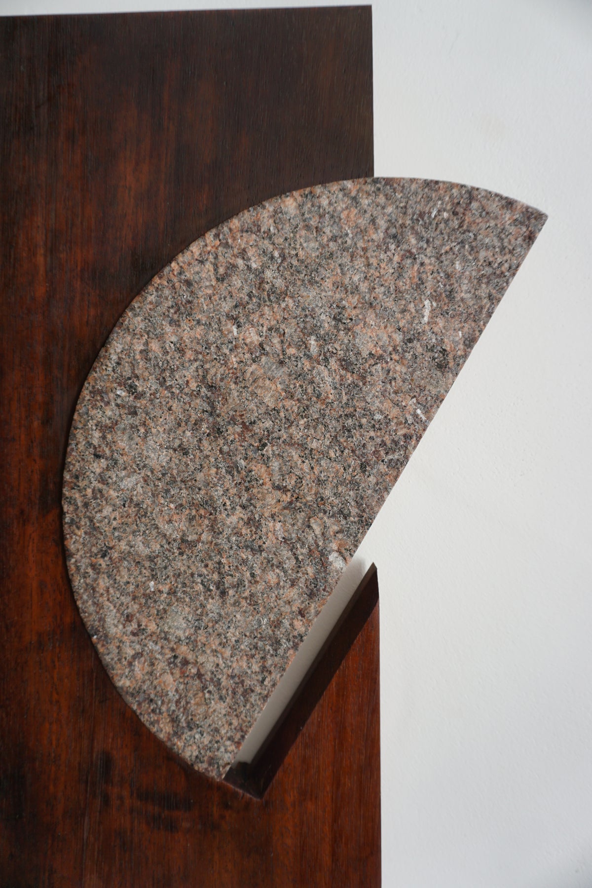 1960s Mahogany & Granite Wall Sculpture