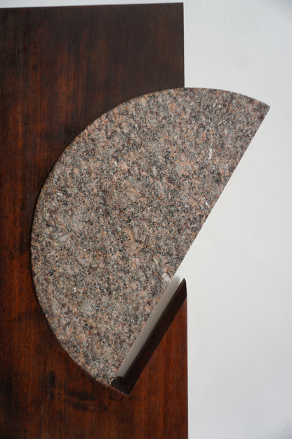1960s Mahogany & Granite Wall Sculpture