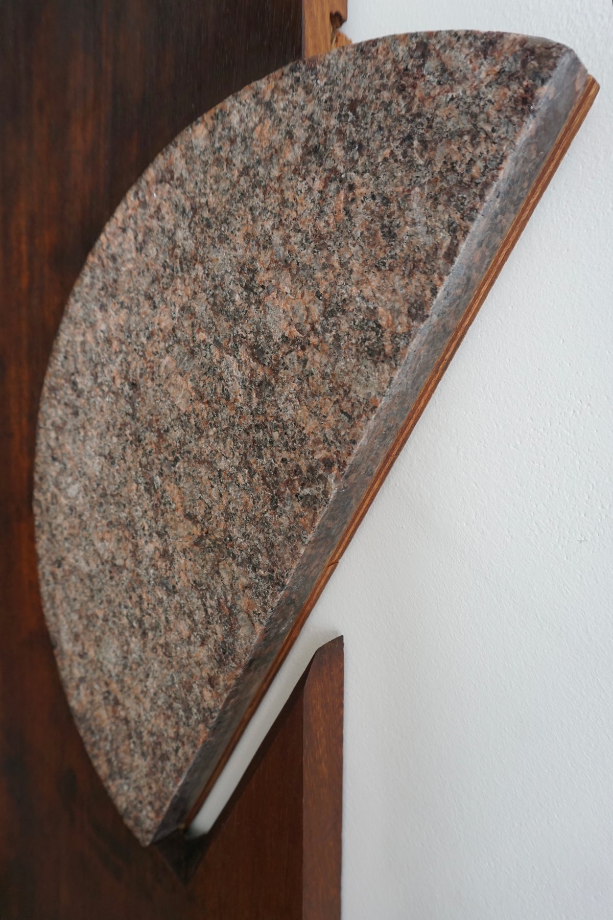1960s Mahogany & Granite Wall Sculpture