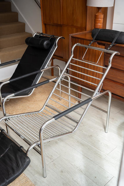 Pair of Genni Armchairs and Footstool, by Gabriele Mucchi for Zanota