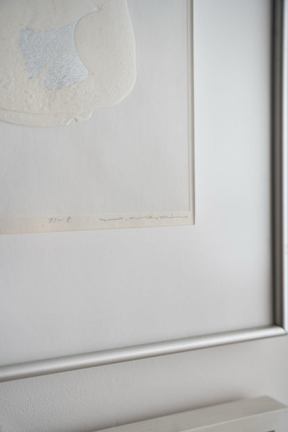 'Chawan ' Embossed Woodblock Print by Maki Haku (巻白) (Japan) 1981