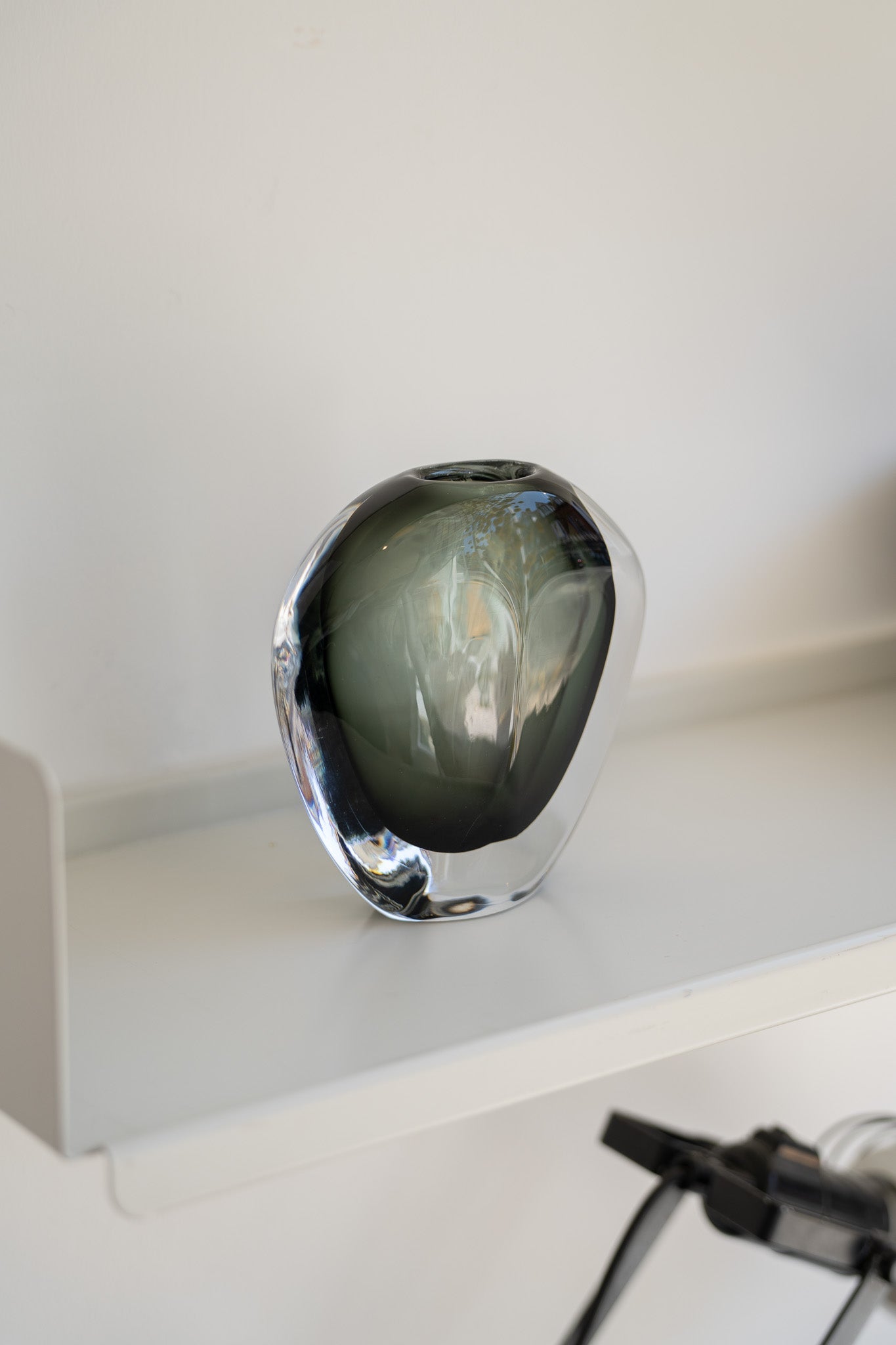 Nils Landberg smoked glass "shouldered" vase for Orrefors (1950s/60s) Sweden