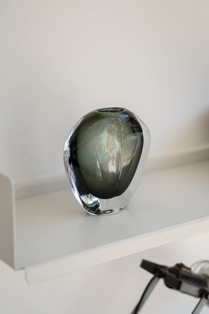 Nils Landberg smoked glass "shouldered" vase for Orrefors (1950s/60s) Sweden
