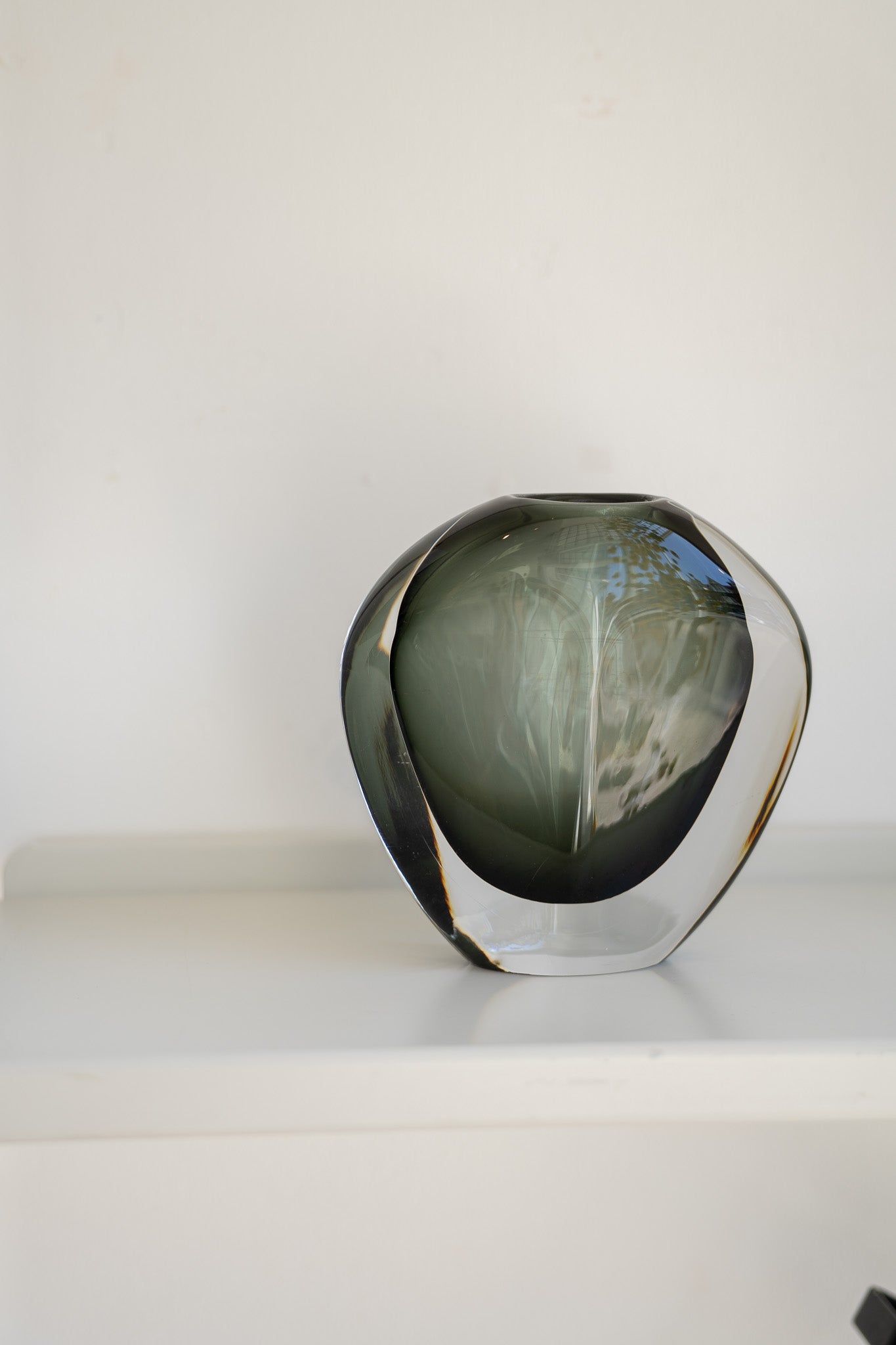 Nils Landberg smoked glass "shouldered" vase for Orrefors (1950s/60s) Sweden