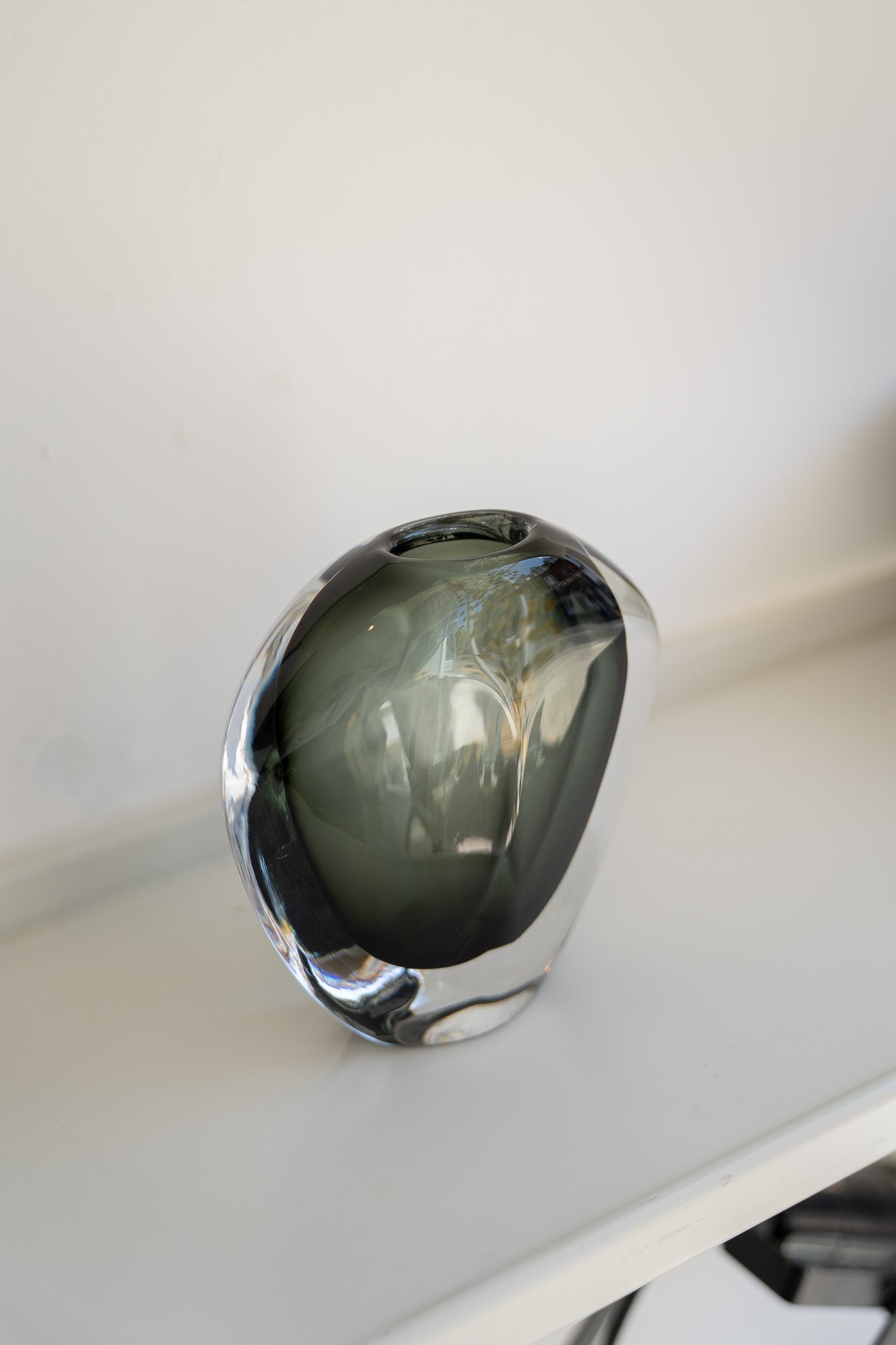 Nils Landberg smoked glass "shouldered" vase for Orrefors (1950s/60s) Sweden