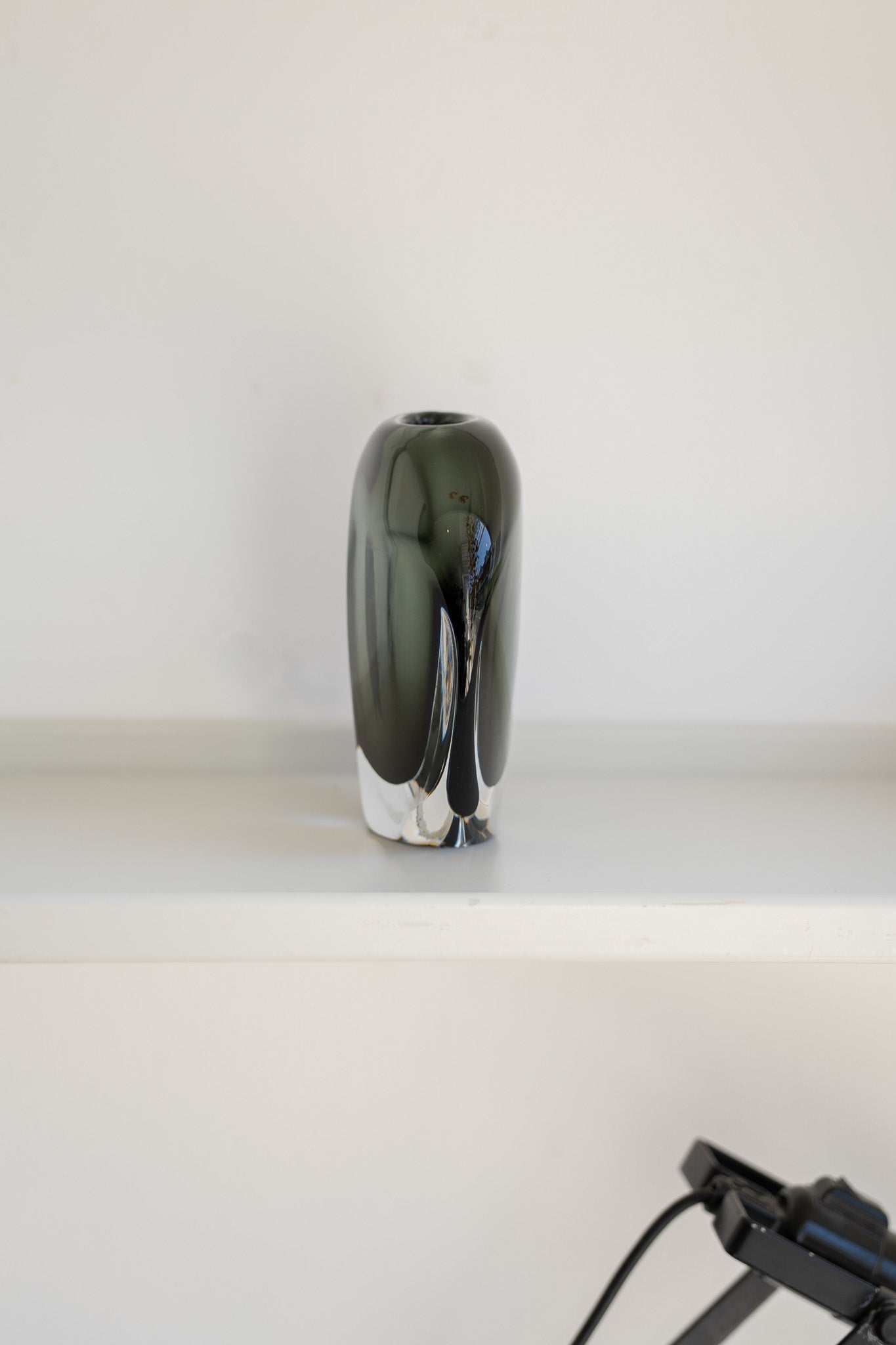 Nils Landberg smoked glass "shouldered" vase for Orrefors (1950s/60s) Sweden