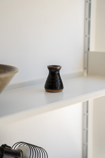 Bernard Leach (1887-1979) Tenmoku Glazed Stem Vase, Leech Pottery, st Ives (c1960s) UK