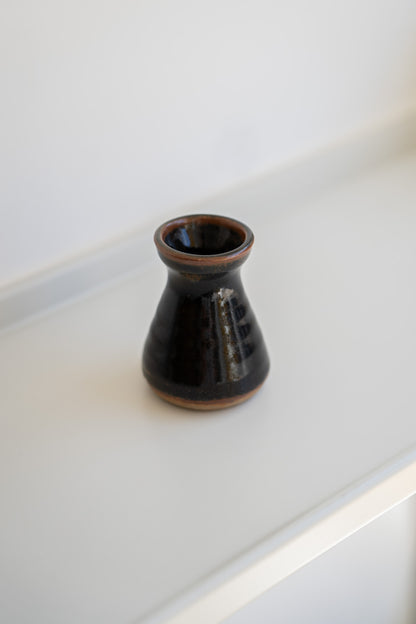 Bernard Leach (1887-1979) Tenmoku Glazed Stem Vase, Leech Pottery, st Ives (c1960s) UK