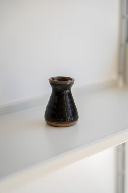 Bernard Leach (1887-1979) Tenmoku Glazed Stem Vase, Leech Pottery, st Ives (c1960s) UK