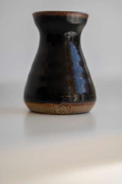 Bernard Leach (1887-1979) Tenmoku Glazed Stem Vase, Leech Pottery, st Ives (c1960s) UK