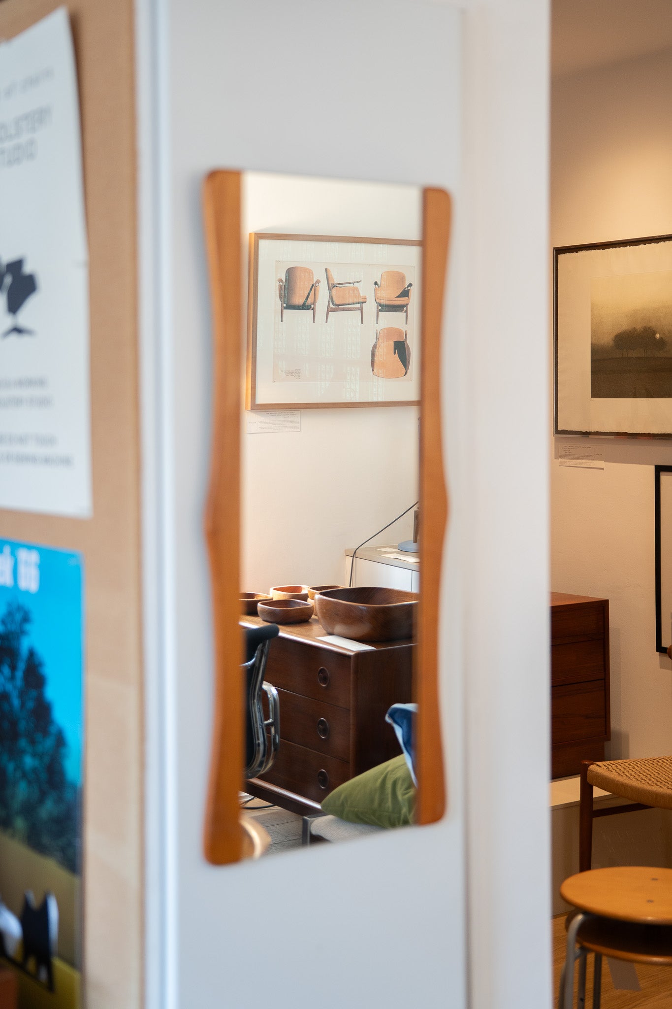 Mid-Century Teak Framed Mirror