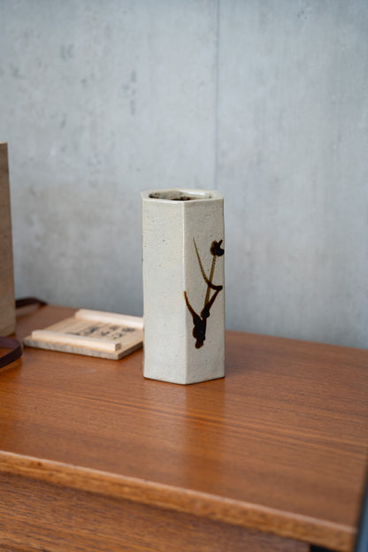 Shoju Hamada (1894-1978), Stoneware Hexagonal Vase with Signed Display Box (c.1960) Japan