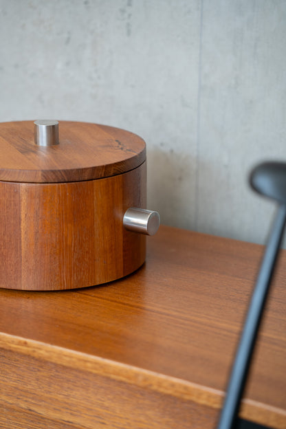 Large Combiwood Salad Bowl by A Lundtoft of Denmark with Stainless Steel Handles, 1960s Denmark