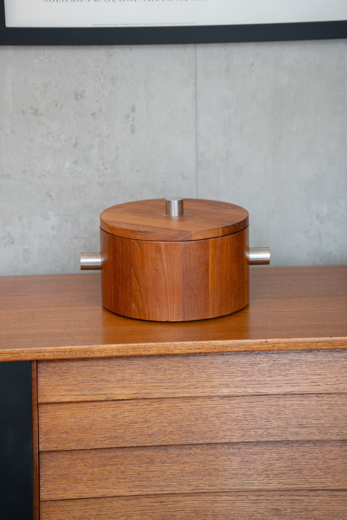 Large Combiwood Salad Bowl by A Lundtoft of Denmark with Stainless Steel Handles, 1960s Denmark