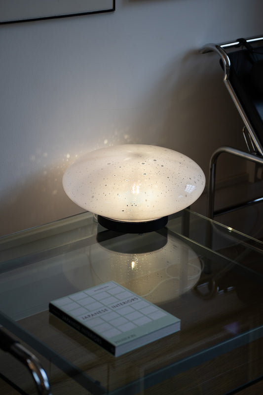A Murano Bullicante glass lamp in pale pink, Italy, c.1960s