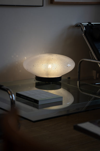 A Murano Bullicante glass lamp in pale pink, Italy, c.1960s