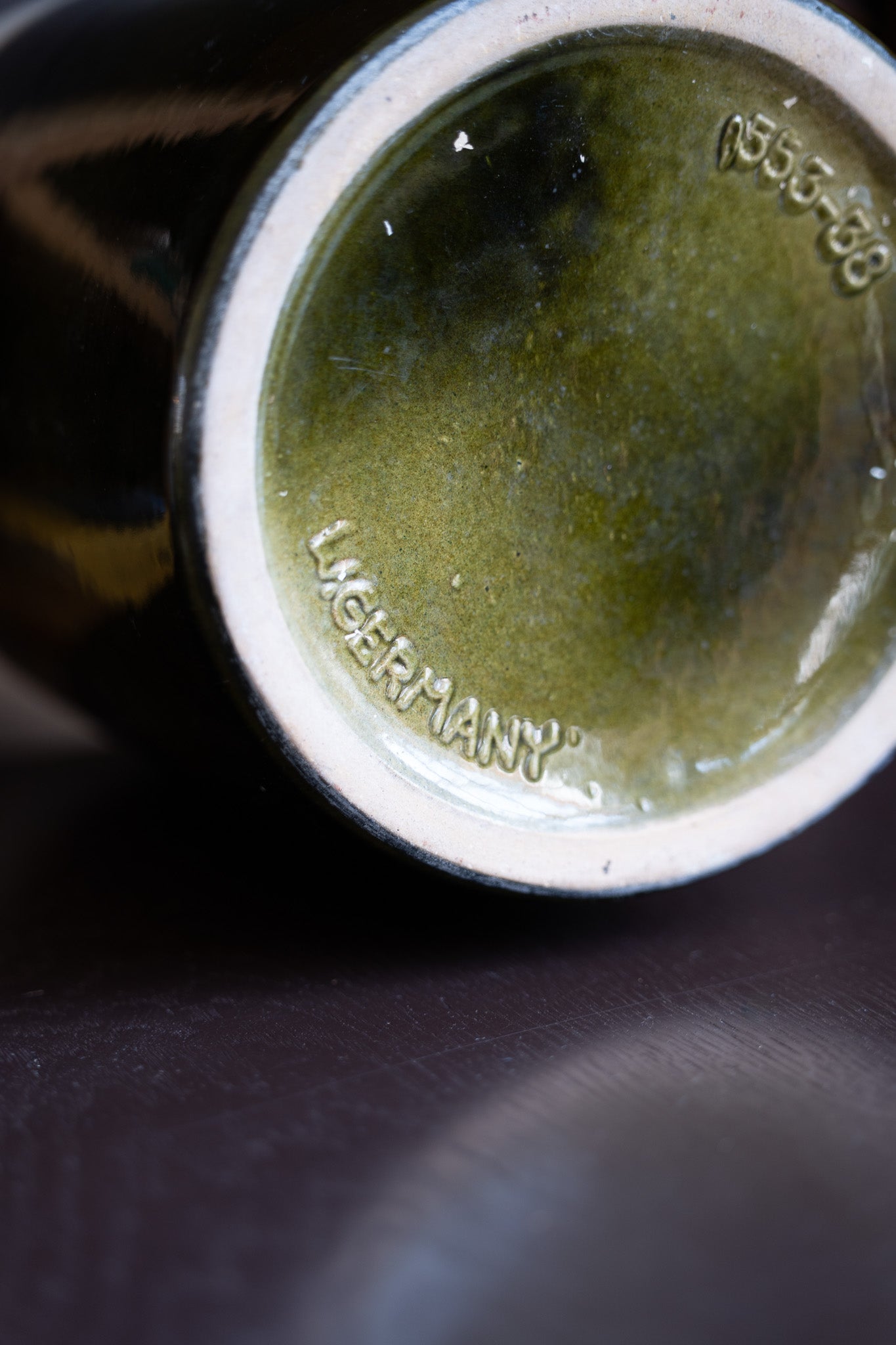 Dark Green Floor Vase 553-38, West Germany (1960s)