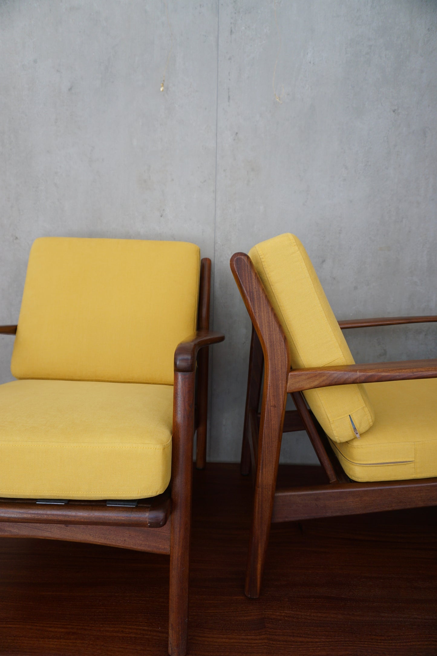 1960s Aformosia armchairs by R.W. Toothill of Newton Aycliffe (1960s) UK