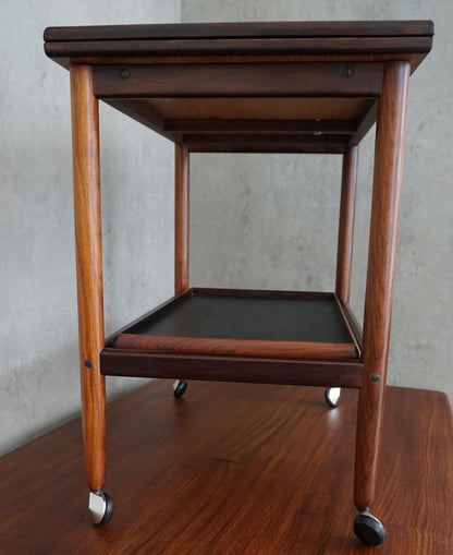 Rosewood Flip-Flop Expandable Cart with Removable Tray by Grete Jalk (Denmark) 1960s