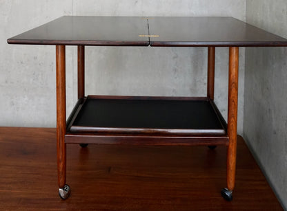 Rosewood Flip-Flop Expandable Cart with Removable Tray by Grete Jalk (Denmark) 1960s