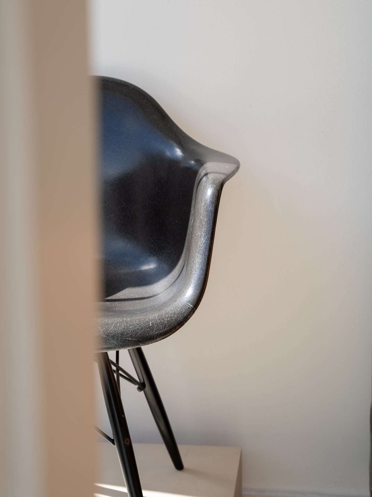 (2 Available) Modernica Eames DAE Fibreglass Armchair in Elephant Grey, USA 1989