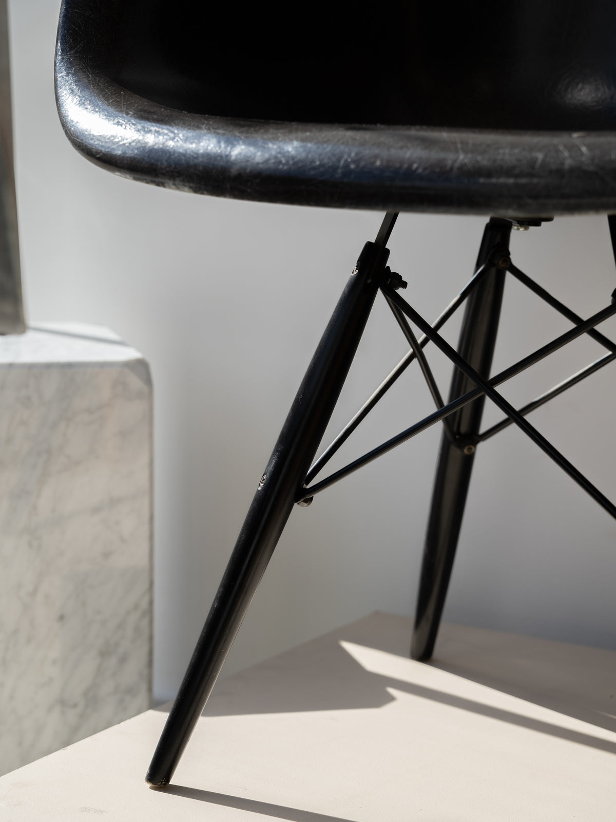 (2 Available) Modernica Eames DAE Fibreglass Armchair in Elephant Grey, USA 1989