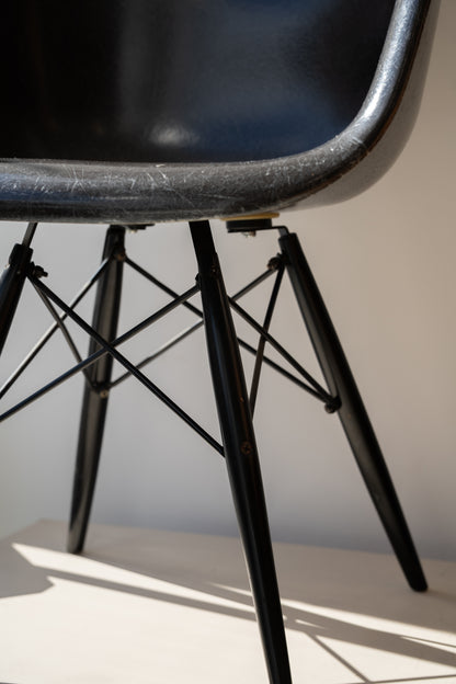 (2 Available) Modernica Eames DAE Fibreglass Armchair in Elephant Grey, USA 1989