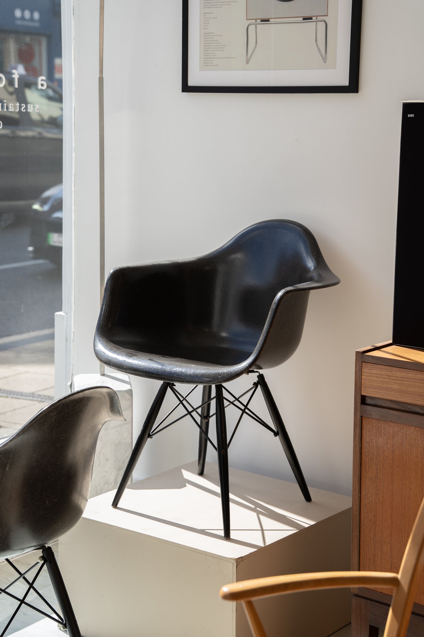(2 Available) Modernica Eames DAE Fibreglass Armchair in Elephant Grey, USA 1989