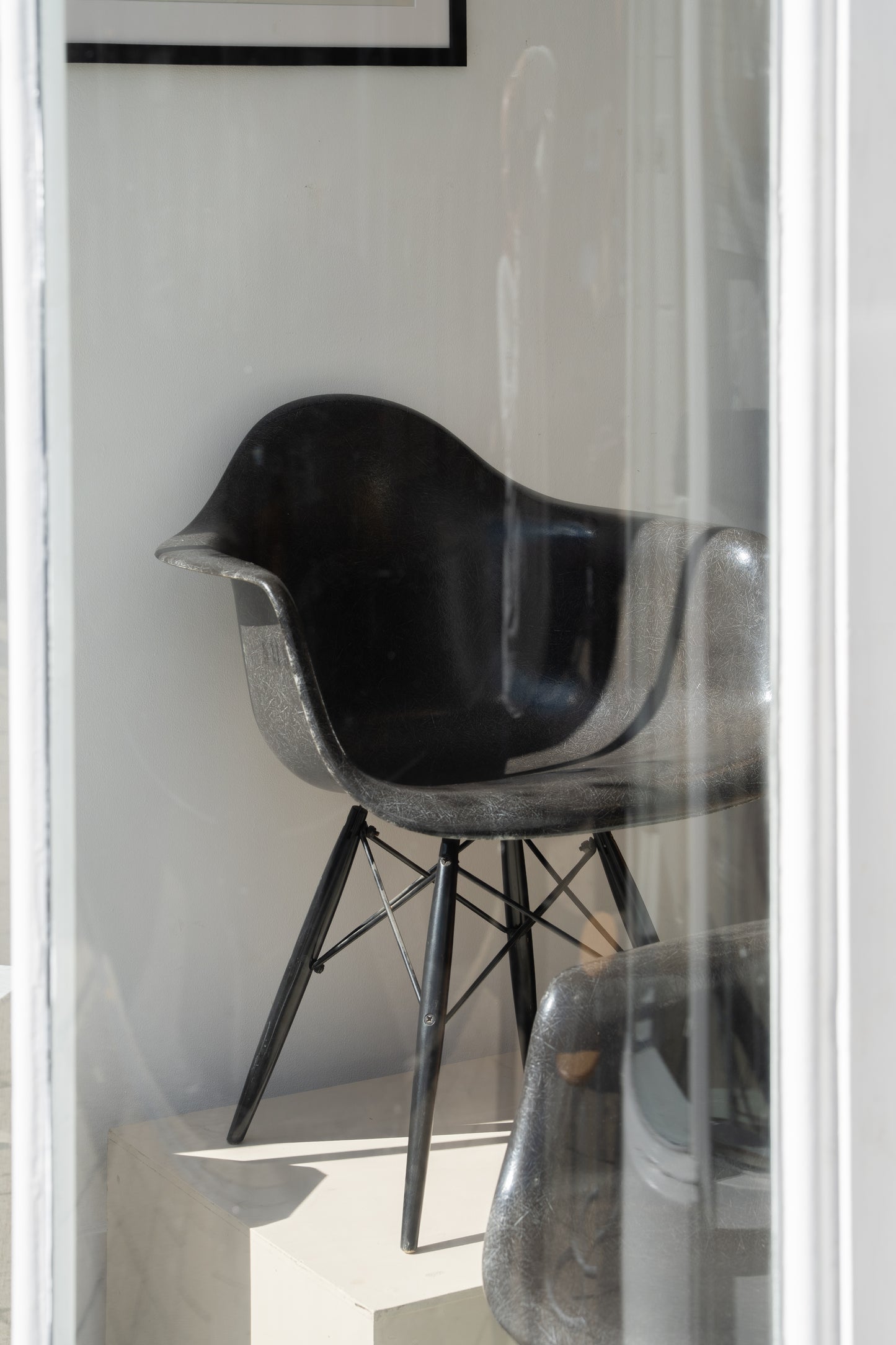 (2 Available) Modernica Eames DAE Fibreglass Armchair in Elephant Grey, USA 1989