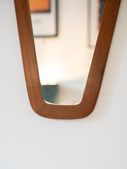 A Teak Framed Asymmetric Wall Mirror