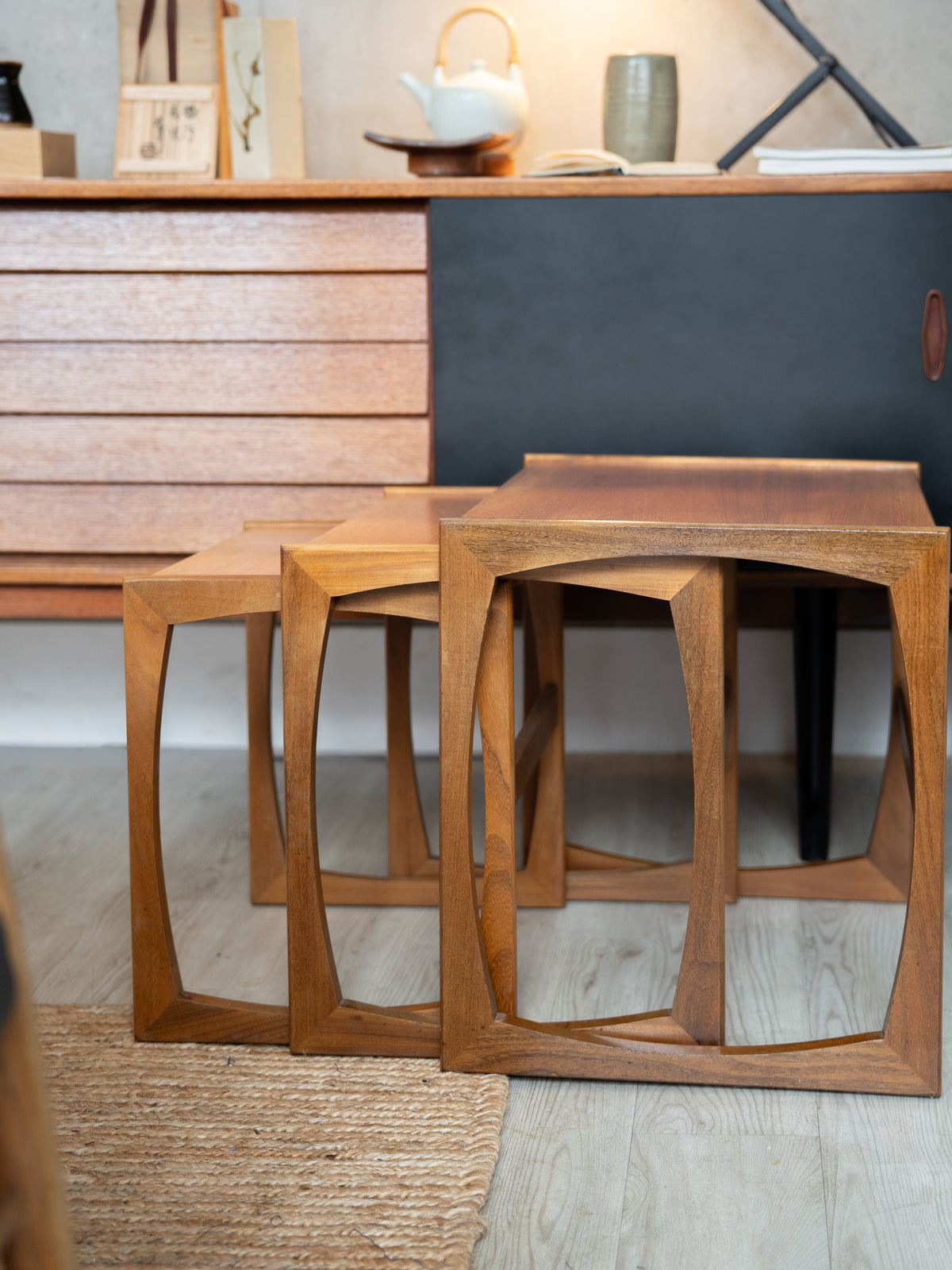 Set of 3 teak nesting tables by G-Plan (1960s) UK