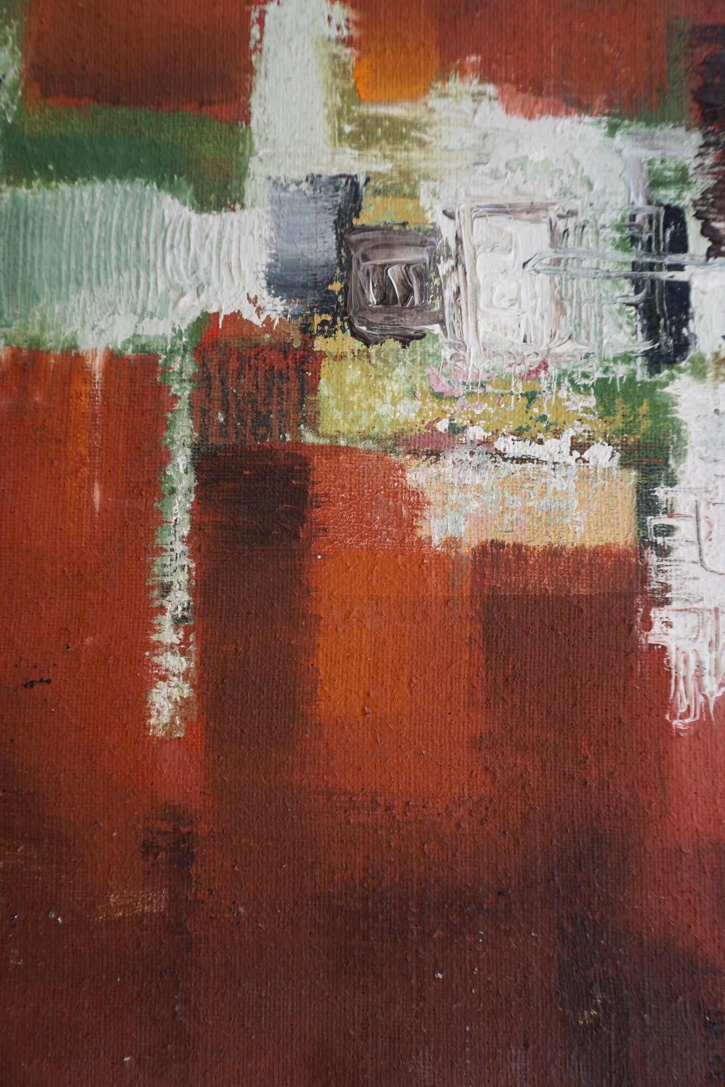 Oil painting by Anthony Curtis  - 'Landscape from the Air, 1969 (UK)