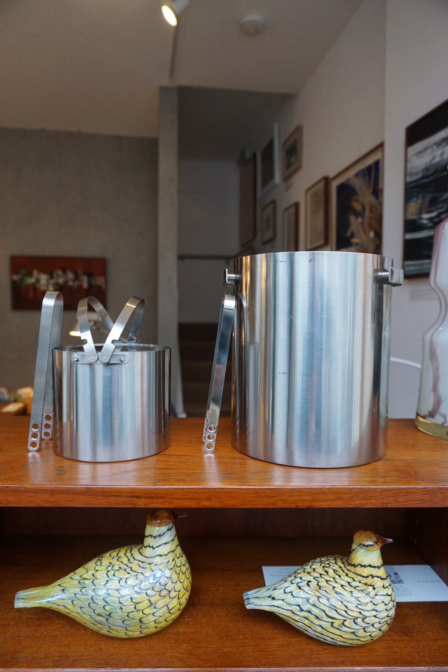 Extra-Large Cylinda-Line champagne cooler/Ice Bucket (with Tongs in box) by  Arne Jacobsen for Stelton (1960s) Denmark