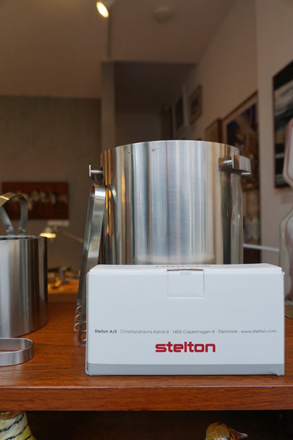 Extra-Large Cylinda-Line champagne cooler/Ice Bucket (with Tongs in box) by  Arne Jacobsen for Stelton (1960s) Denmark
