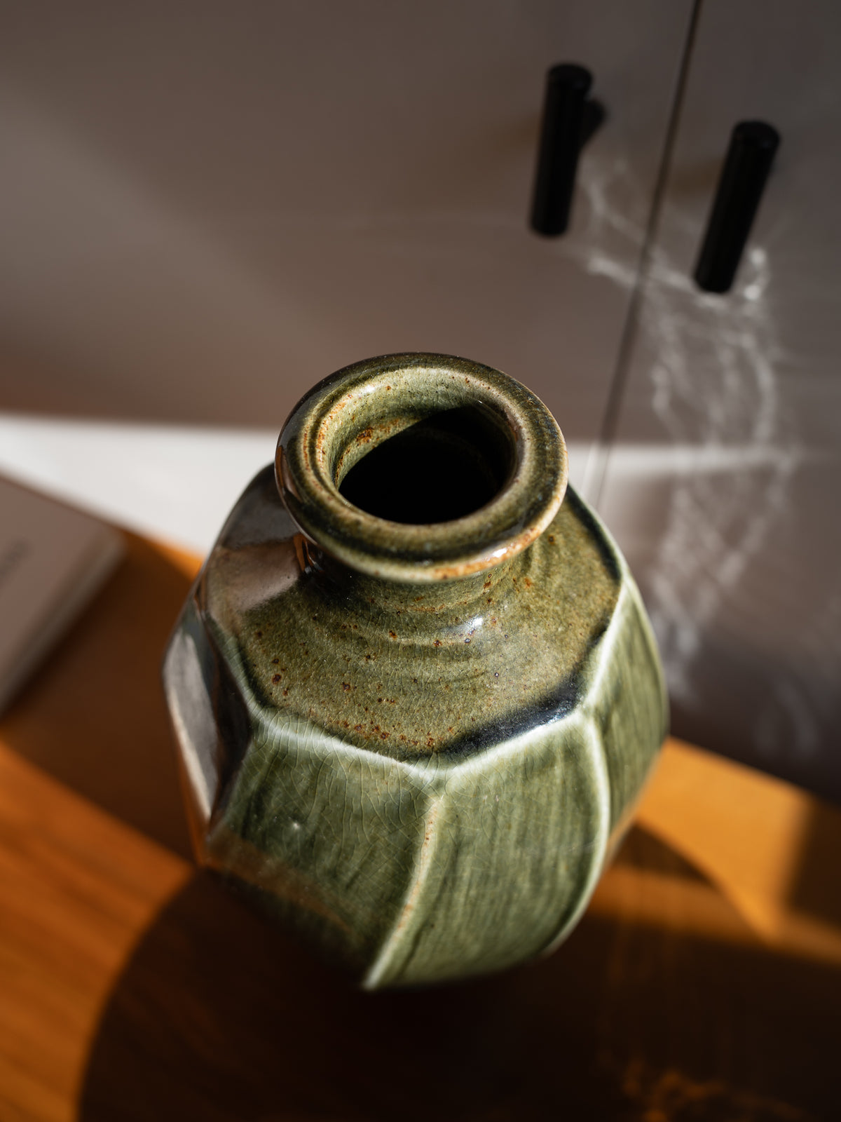 Green Glazed Stoneware Vase by Nick Rees for Muchelney Pottery