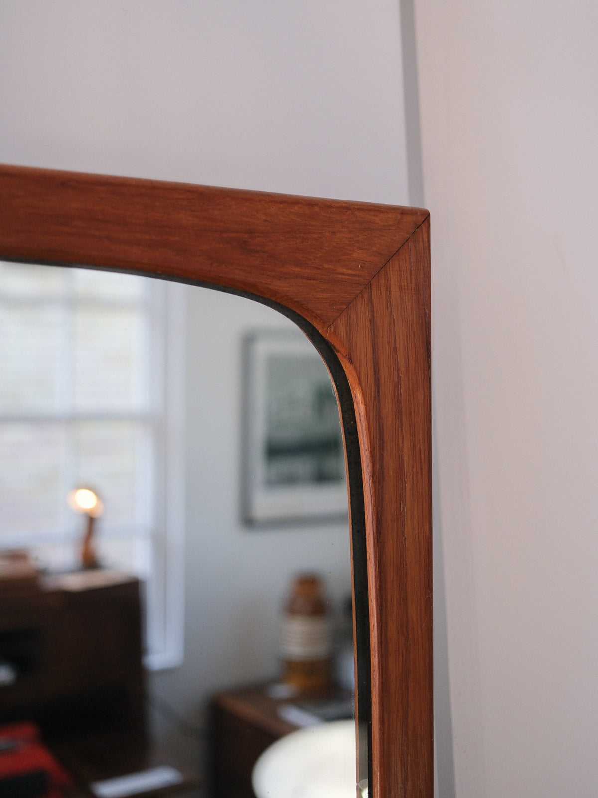 Teak Framed Mid-Century Wall Mirror