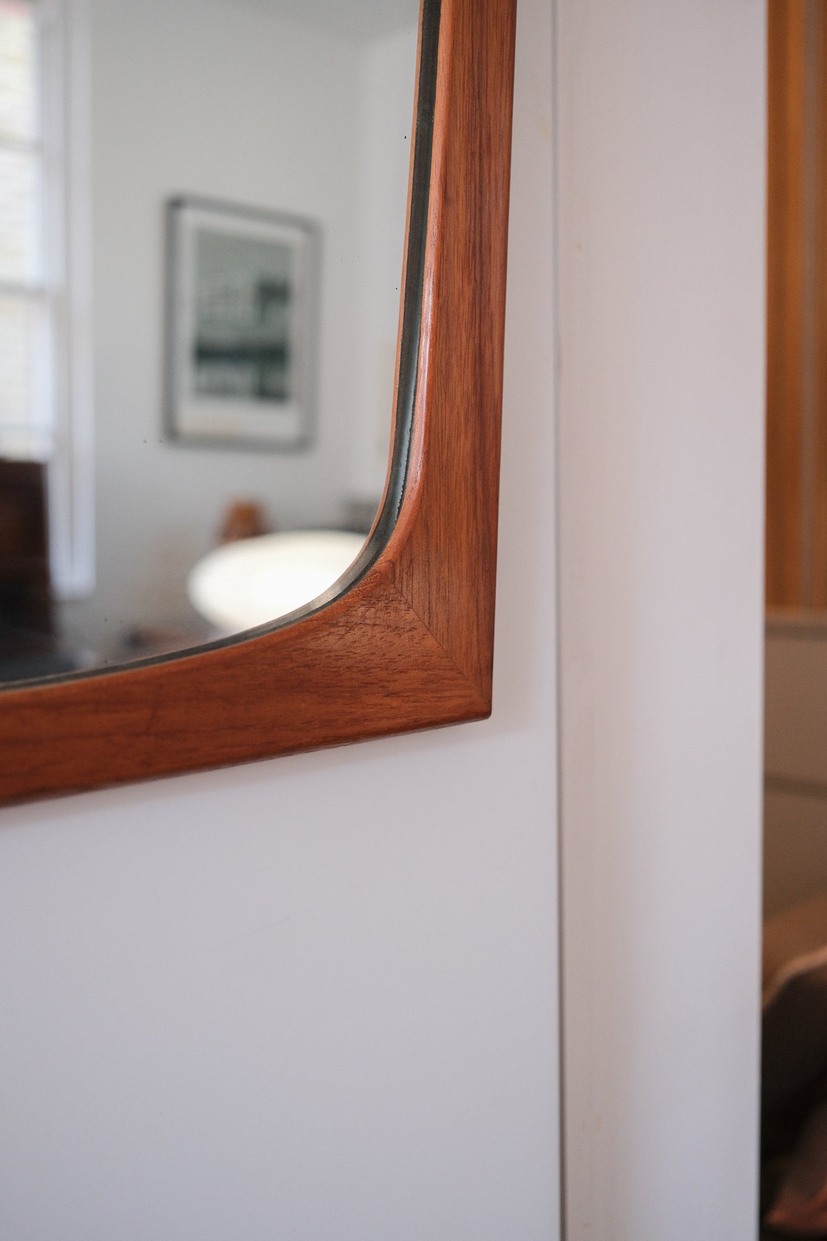Teak Framed Mid-Century Wall Mirror