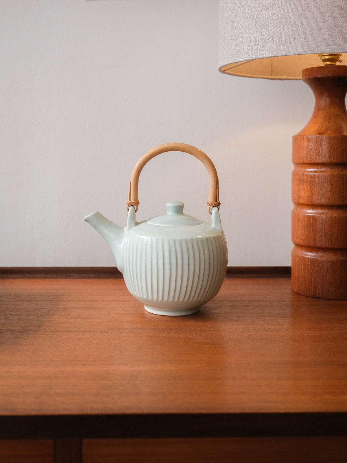 Porcelain Teapot (Celadon Glaze) by David Leach for Lowerdown Pottery, UK 1990