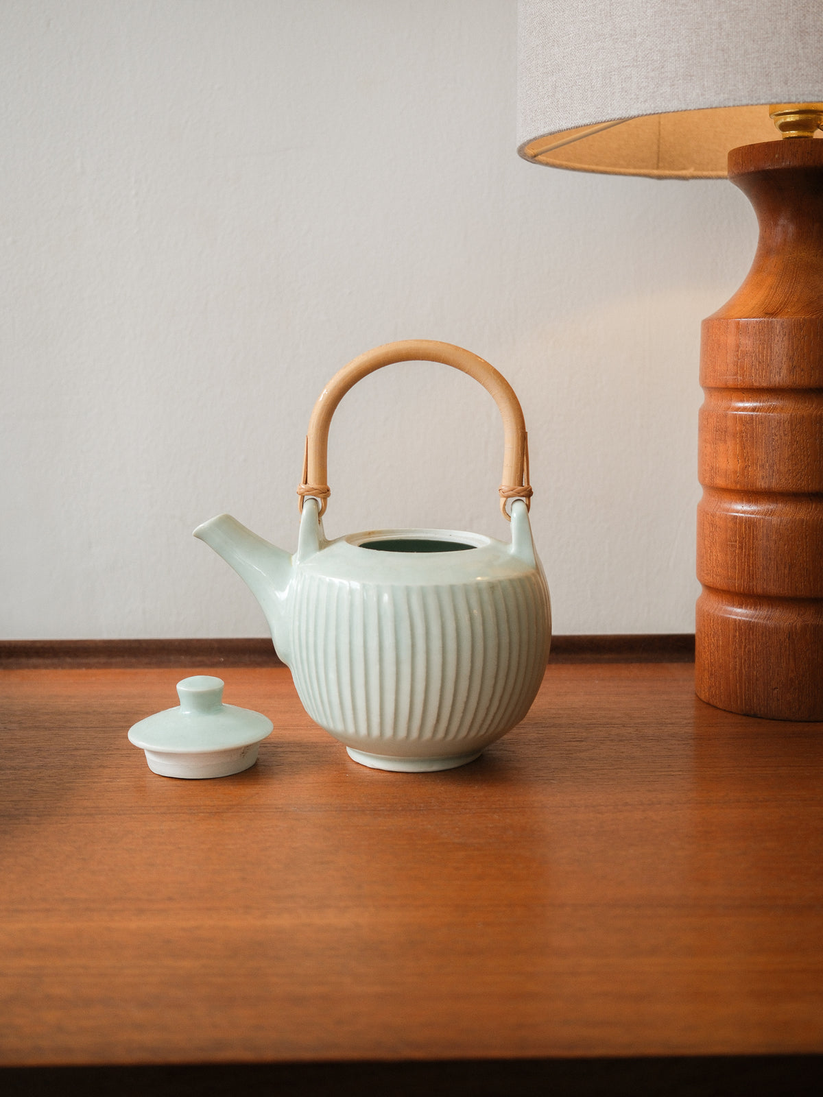 Porcelain Teapot (Celadon Glaze) by David Leach for Lowerdown Pottery, UK 1990