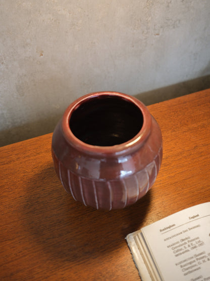 Fluted Porcelain Bowl (Sang De Boeuf Glaze) by David Leach for Lowerdown Pottery
