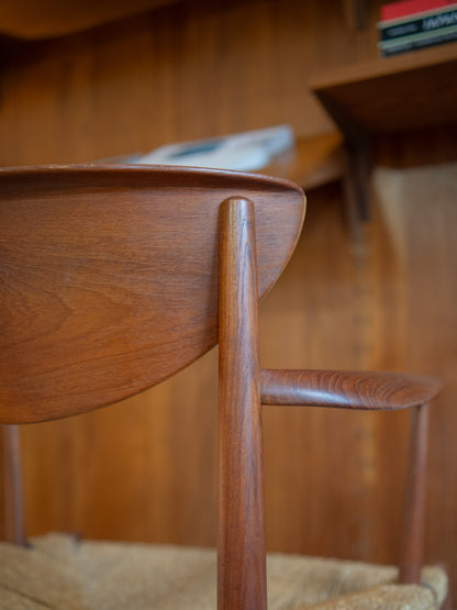 Armchair No.317 by Peter Hividt & Orla Mølgaard-Nielson in Teak and Paper Chord, (c.1956) Denmark