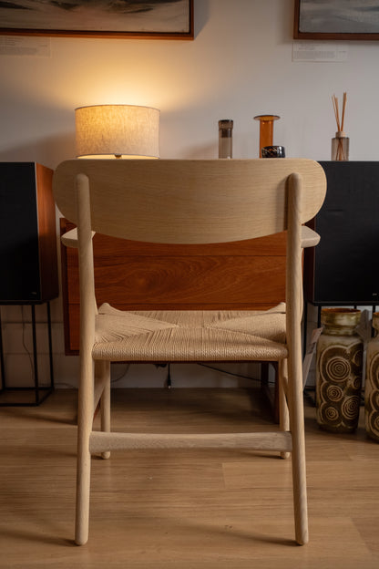 New CH26 chair by Hans Wegner for Carl Hansen in soap treated oak and paperchord (Denmark)
