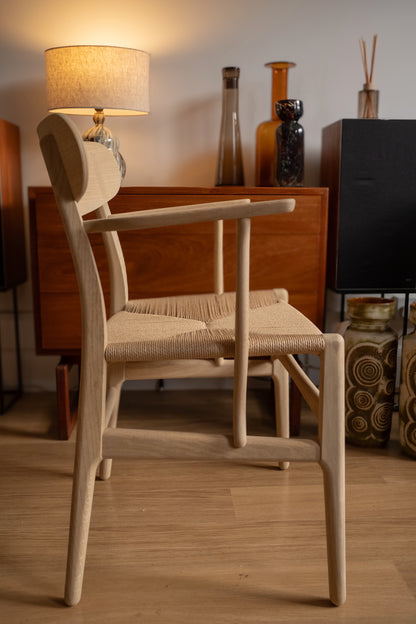 New CH26 chair by Hans Wegner for Carl Hansen in soap treated oak and paperchord (Denmark)